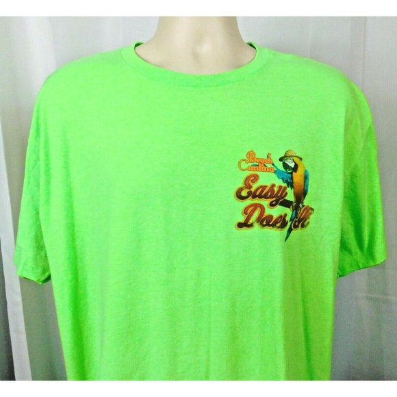 Paradise Collection EASY DOES IT Men's T-shirt XL Green Cotton Blend Parrot - Picture 5 of 7